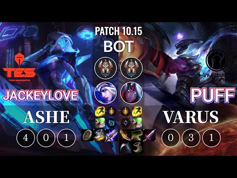 TES JackeyLove Ashe vs IG Puff Varus Bot - KR Patch 10.15