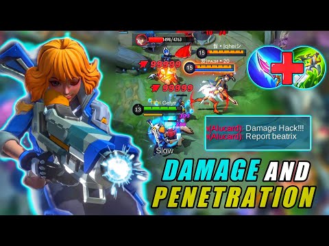 UNLIMITED SAVAGE!! Beatrix full physical damage and penetration (no defense item) - MLBB