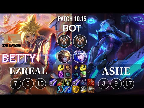 RNG Betty Ezreal vs Ashe Bot - KR Patch 10.15