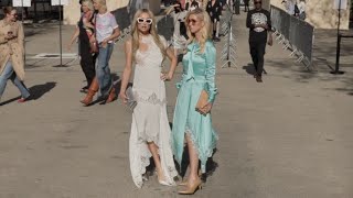 Paris Hilton and Nicky Hilton at the Stella McCartney Fashion show in Paris