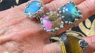 Soft Soldered Adjustable Gemstone Rings