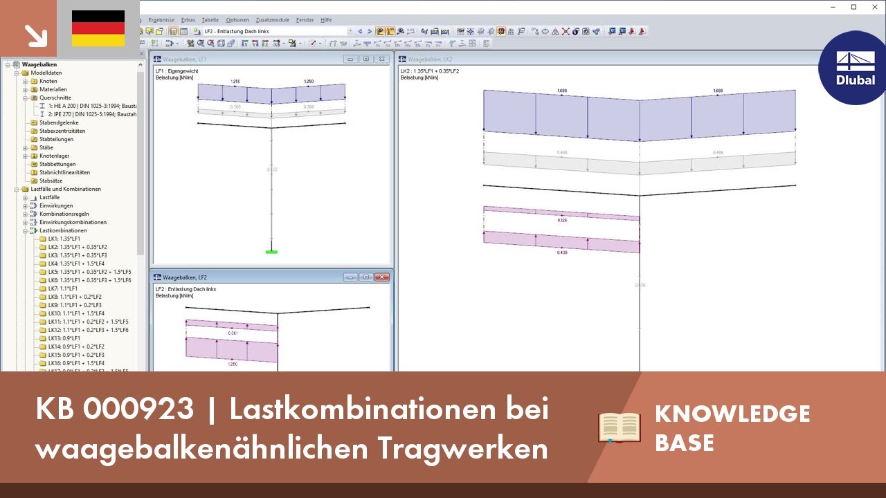 KB 000923 | Lastkombinationen bei waagebalkenähnlichen Tragwerken