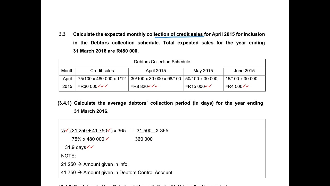 10. Completion of the debtors age analyses