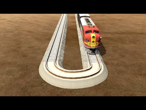Trains vs Sharp U Turn – BeamNG.Drive