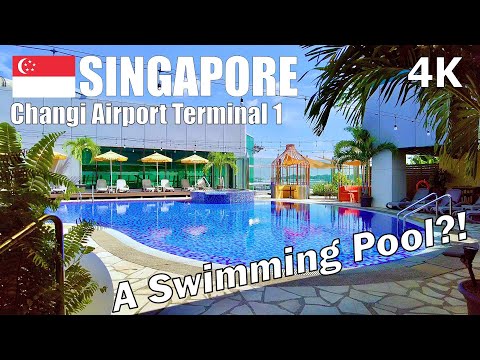 Terminal 1 do Aeroporto de Changi tem piscina! Singapura 🇸🇬 - Caminhada Virtual [4K] (▶40 min)