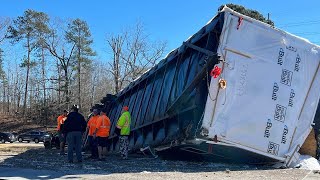 I-20 wreck topples mobile home into median in Aiken County