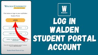 How to Login to Walden Student Portal Account 2024 | Sign In to Walden Student Portal Account