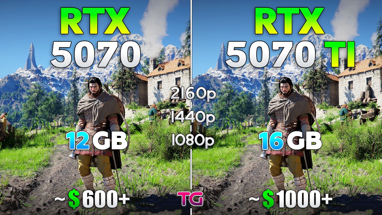 RTX 5070 vs RTX 5070 Ti - Test in 10 Games | 1080p | 1440p | 4K
