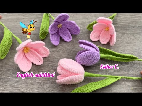 Tulipanes Tejidos a Crochet-Tutorial Tulipanes a Crochet🌷Paso a Paso #tulips #tulipanes