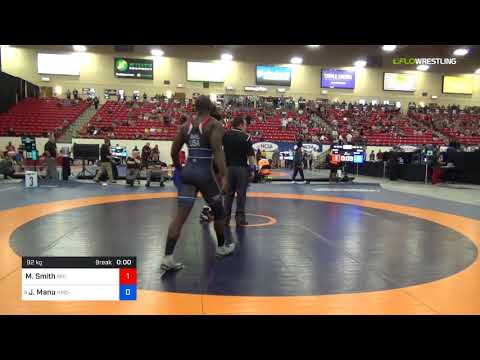 2018 Marine Corps US Open/Senior Men's Freestyle 92 Rnd Of 32 - Morgan Smith (SFU) Vs. Joshua Manu