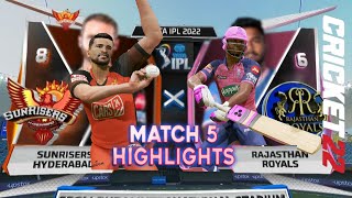 SRH vs RR | Sunrisers Hyderabad vs Rajasthan Royals Full Match Highlights IPL Prediction Cricket 22