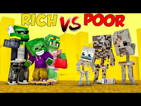 Family VS Family Poor VS Rich - Monster School
