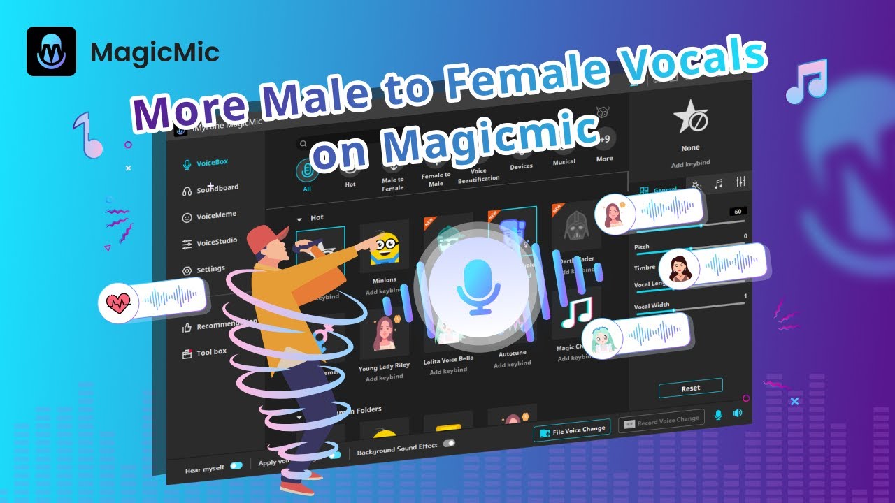 iMyFone MagicMic Männerstimme zu Frauenstimme