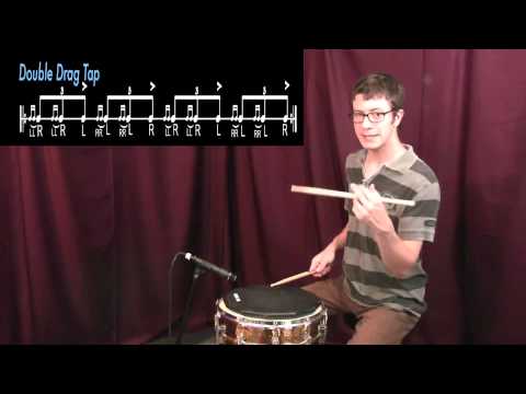 Drum Tutorial| Drag, Single Drag Tap, Double Drag Tap, Lesson 25, and Single Dragadiddle.