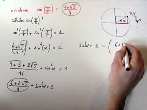 Calculer le sinus d'un angle en connaissant le cosinus de l'angle : maths trigonométrie
