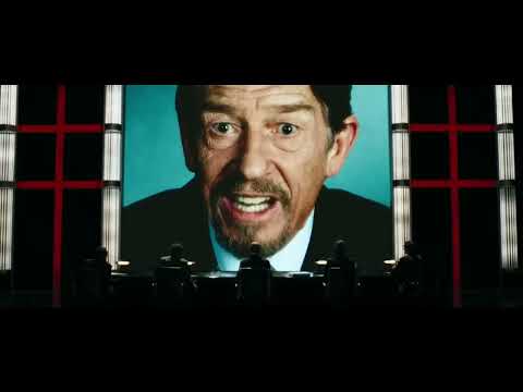 Official trailer thumbnail for V for Vendetta with the Guy Fawkes mask and London skyline