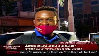 Víctima de atraco se defiende de delincuente y recupera celular previo al inicio de toque de queda