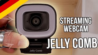 Jelly Comb 1080P Webcam mit Stereo Mikrofon, 60 FPS Live-Streaming Webcam mit Ringlicht | German