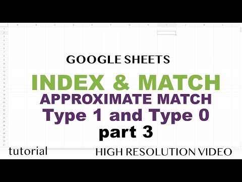 Google Sheets INDEX MATCH Part 1