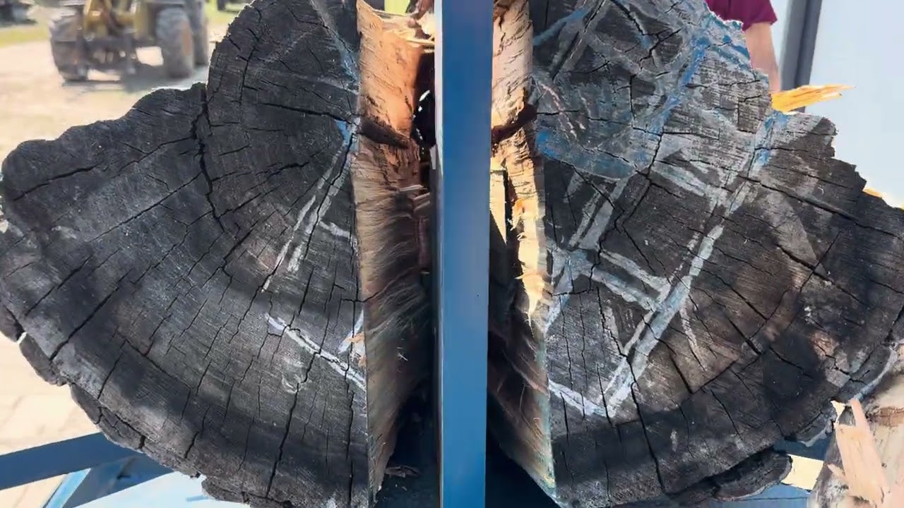 Önjáró hidraulikus fahasogató/rönkhasító gép 16 tonna hasítóerővel