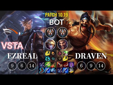 HLE Vsta Ezreal vs Draven Bot - KR Patch 10.19