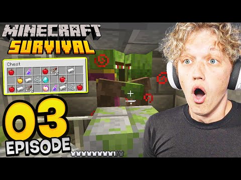 Minecraft Survival #3 - ZOMBIE VILLAGER IGLOO! (best enchantments)