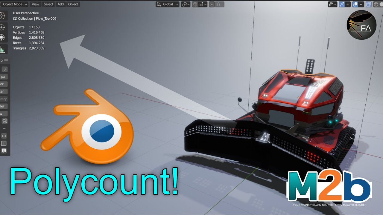 M2b | Polycount Display in Blender 2.90