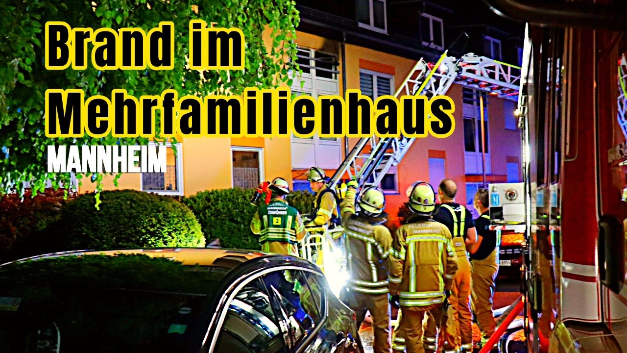 Brand in Mehrfamilienhaus in Mannheim-Waldhof