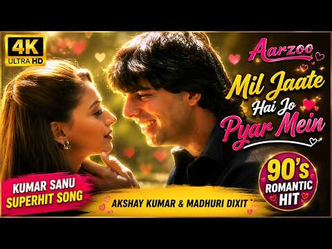 Kumar Sanu: Mil Jaate Hai Jo Pyar Mein 4K Video Song | Aarzoo | Akshay Kumar & Madhuri Dixit