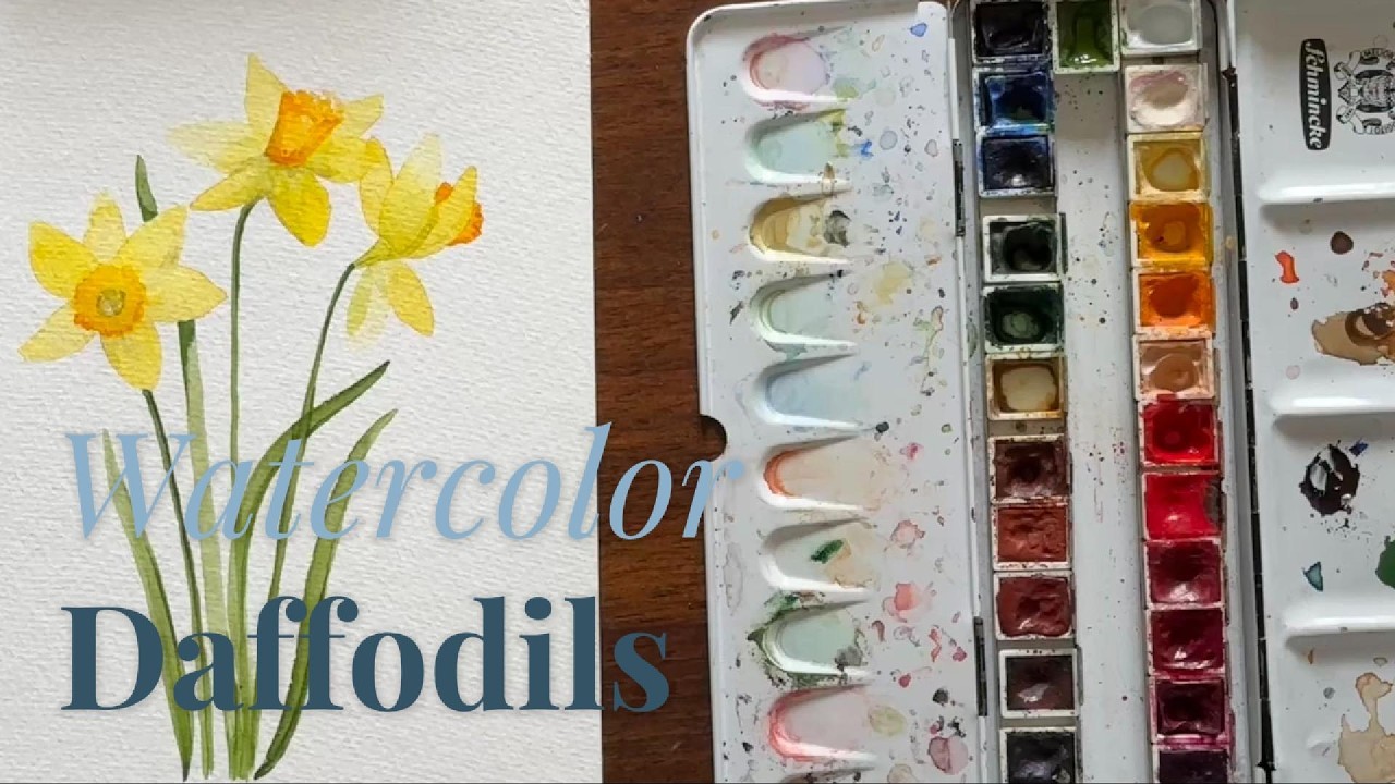 Easy Watercolor Daffodils 🌼 Beginner Step-by-Step Floral Tutorial