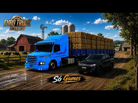 AMAROK NA ROÇA: Buscando caminhão de feno na Fazenda Serra Azul! (Mapa Minas 1.59) #ets2 #caminhão