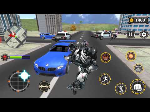 Flying Grand Police Car Transform Robot Games #01 - Android Gameplay