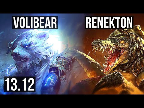 VOLIBEAR vs RENEKTON (TOP) | 6/0/3, 600+ games, Dominating | EUW Master | 13.12