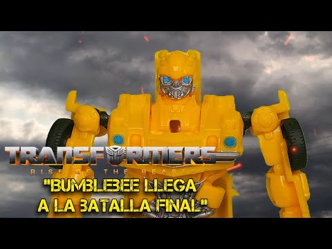 Transformers rise of the beasts, escena recreación:Bumblebee llega ala batalla final, (Stop motion)