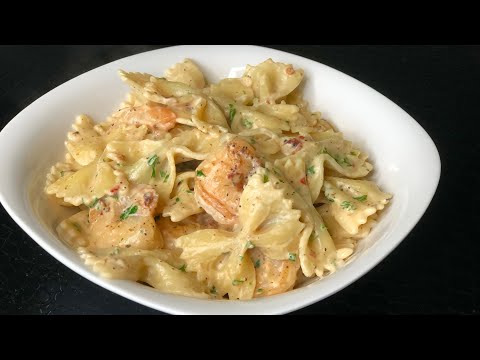 HOW TO MAKE CREAMY SHRIMP ALFREDO PASTA|BOWTIE RECIPE