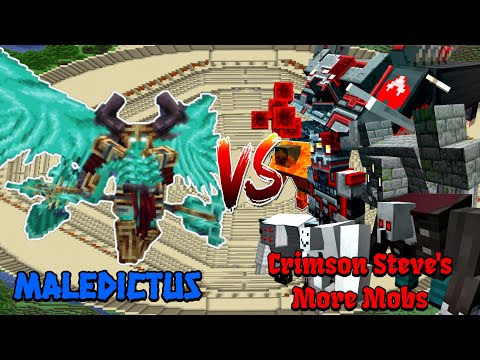 Maledictus VS Crimson Steve's More Mobs | Minecraft |Mobs Battle