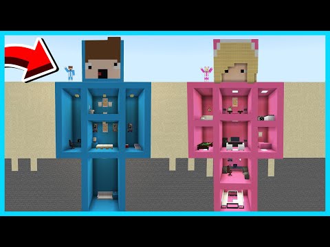 MIPAN & ZUZUZU BUAT RUMAH RAHASIA DALAM PATUNG DI MINECRAFT SURVIVAL! 100% TIDAK KETAUAN