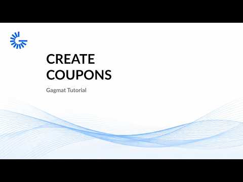 How to Create Coupons in Gagmat