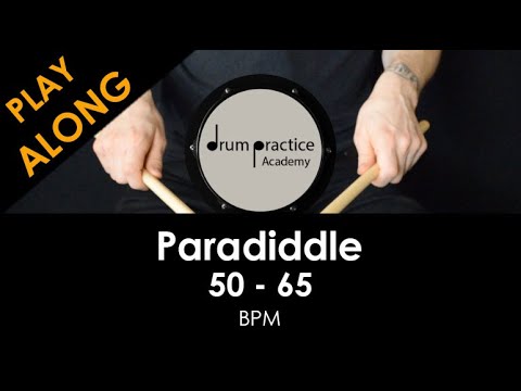 Single Paradiddle: Rudiment Play Along | 50-65 BPM | Developing Paradiddle Speed | Drum Lessons
