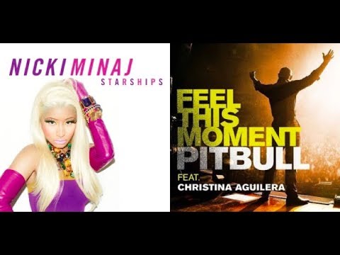 Pitbull + Christina Aguilera Vs Nicki Minaj Feel The Starships (DJ Looly Mashup)