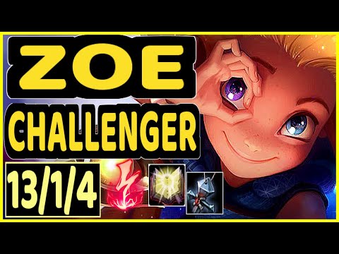 SKT T1 FAKER (ZOE) vs CORKI - 13/1/4 KDA MID CHALLENGER GAMEPLAY - KR