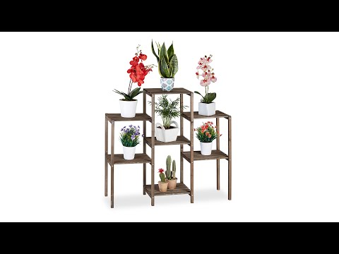 Braunes Blumenregal aus Holz Braun - Holzwerkstoff - 95 x 86 x 29 cm