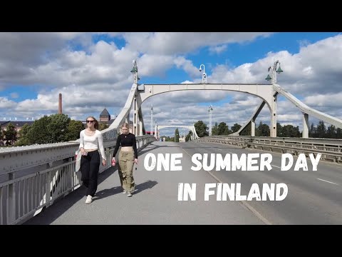 A walk through a small Finnish town on a summer day. Pori