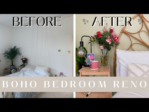 I painted my room GREEN!!! - 70s BEDROOM MAKEOVER BOHO | #RenoVLog ep3