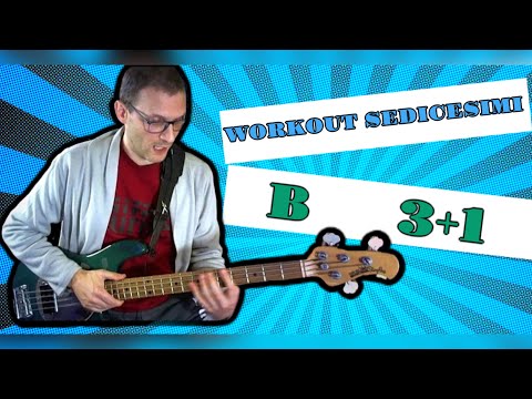 Workout per Bassisti: Sedicesimi continui sulle pentatoniche - Esempio in B 3+1