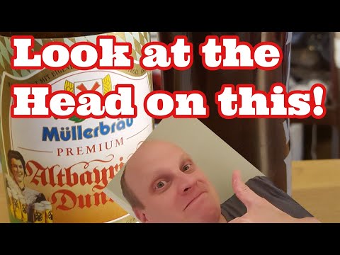 German Beer review. Bavarian Dunkel Lager with a massive head of foam!
