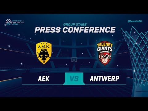 AEK v Telenet Giants Antwerp - Press Conference - Basketball Champions League 2018-19