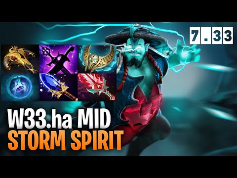 W33.ha Mid Storm Spirit - Dota 2 Pro Immortal Storm Spirit Gameplay 7.33