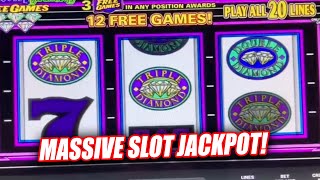 HUGE JACKPOT WIN ON DOUBLE DIAMOND FREE GAMES SLOT MACHINE IN HIGH LIMIT ROOM SLOTS