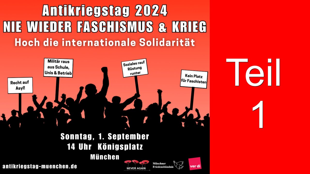 Antikriegstag 1.September 2024 Königsplatz in München (1. Teil)